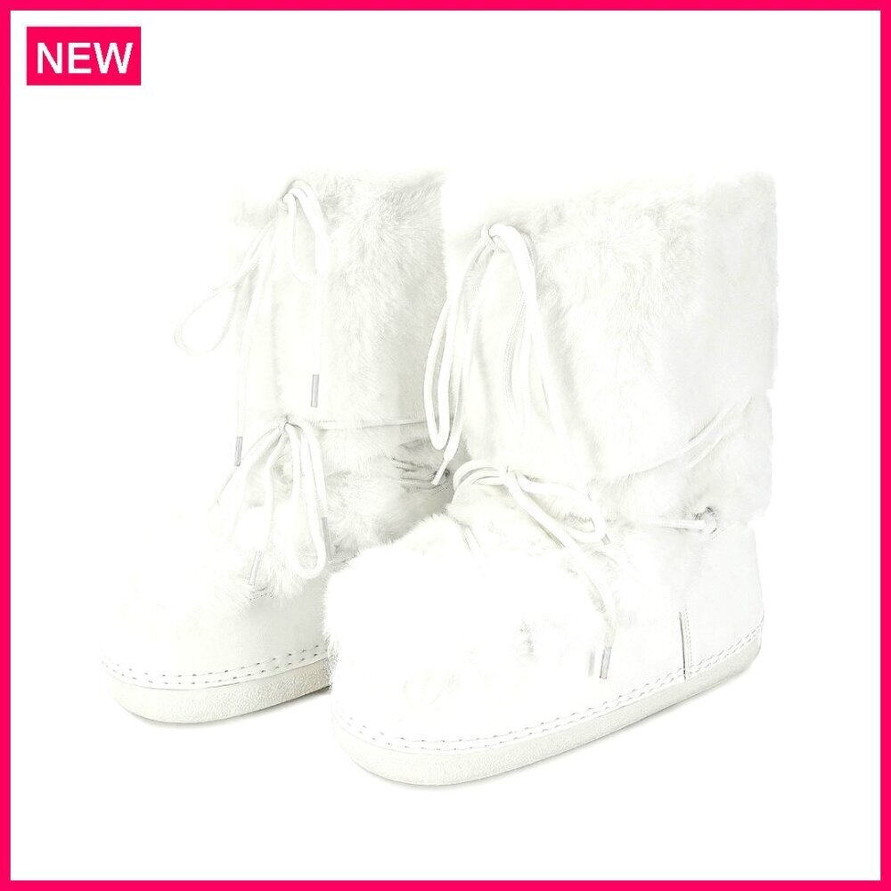 Faux Fur Platform Winter Snow Boots Women's Wide Calf Knee High Warm